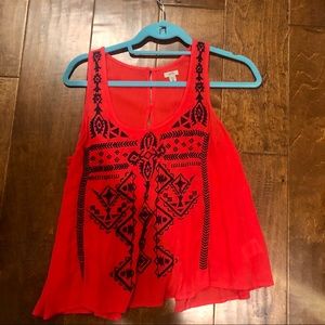 Ecote Red Print Tank Open Back